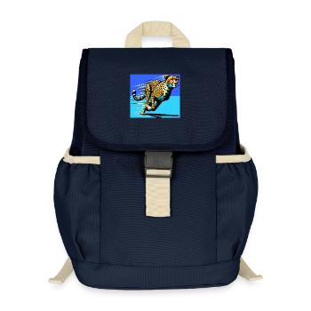 guépard - Sac à dos enfant recyclé - bleu marine - Devant