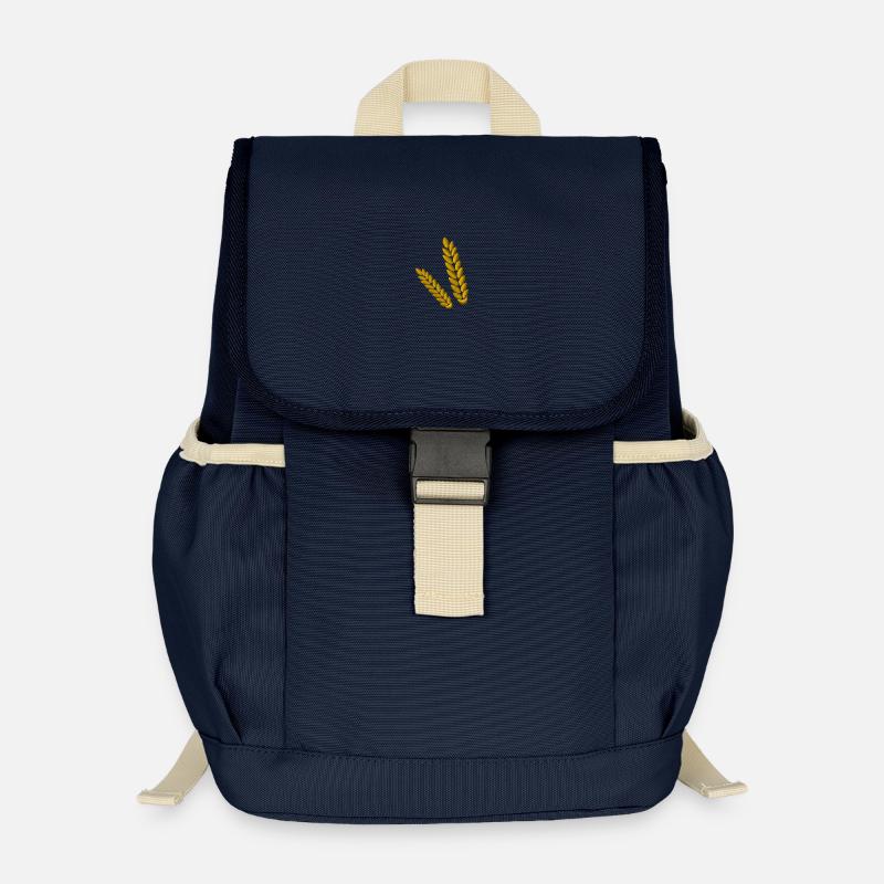 Grain embroidered - Kids’ Recycled Backpack - navy