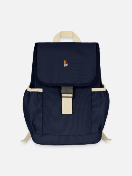 Ketchup und Senf bestickt - Kinder Recycelter Rucksack - Navy
