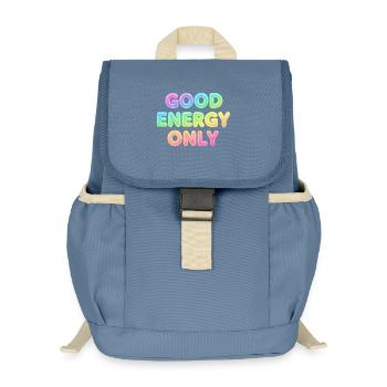 Good Energy Only – Positive Statement Typografie - Kinder Recycelter Rucksack - Blaugrau - Vorne