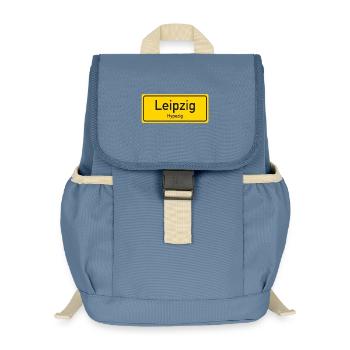 Nom de lieu de Leipzig allemagne - Sac à dos enfant recyclé - gris bleu - Devant