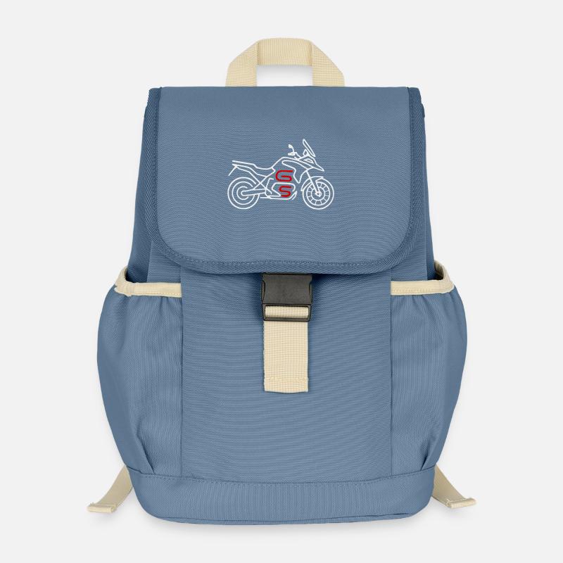Motorcycle GS white red - Kids’ Recycled Backpack - steel blue