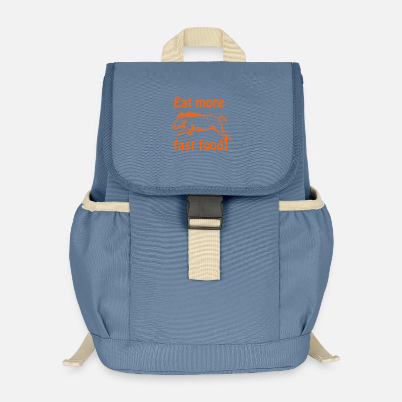 Mangez plus de restauration rapide - Sanglier - Sac à dos enfant recyclé - gris bleu