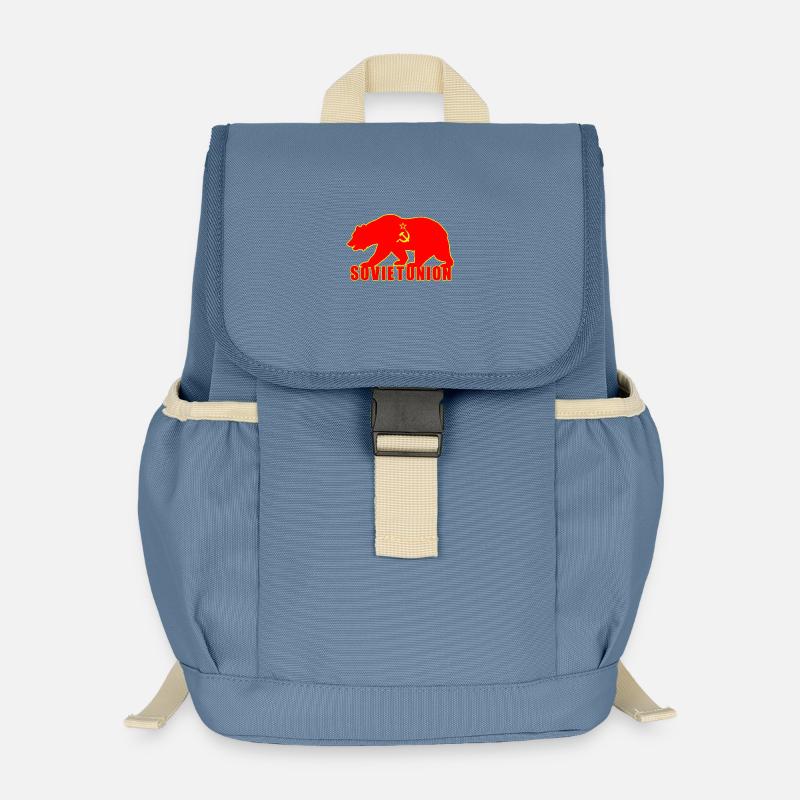 Soviet Union bear with flag - Kids’ Recycled Backpack - steel blue