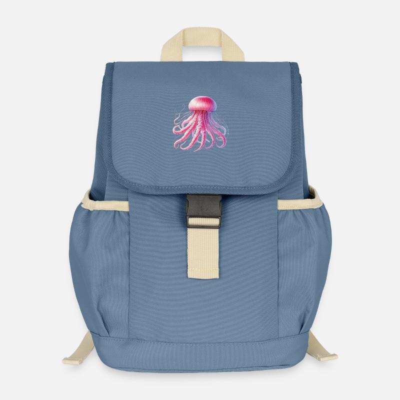 Méduse Créatures de la mer Carnaval Tentacules Méduse de feu - Sac à dos enfant recyclé - gris bleu