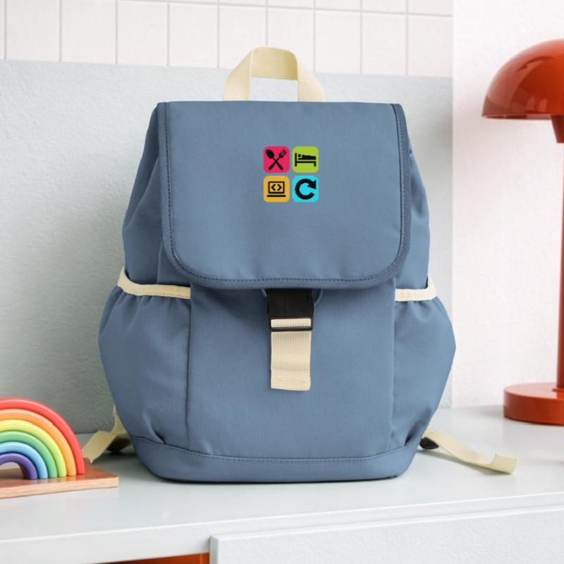 Eat Sleep Program Repeat Funny Quote Code Kids’ Recycled Backpack
