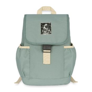 Dairy cow flashed driving a car - Kids’ Recycled Backpack - stonewash green - Front