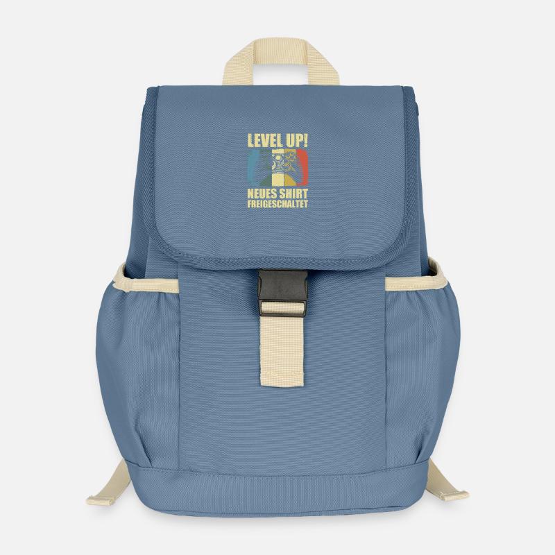 Neues Shirt Freigeschaltet - Kinder Recycelter Rucksack - Blaugrau