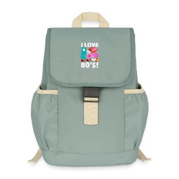 Retro Back to the 80s Vintage Design - Kinder Recycelter Rucksack - Nebelgrün - Vorne