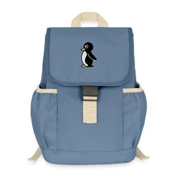 Minimalistischer Pinguin - Kinder Recycelter Rucksack - Blaugrau - Vorne