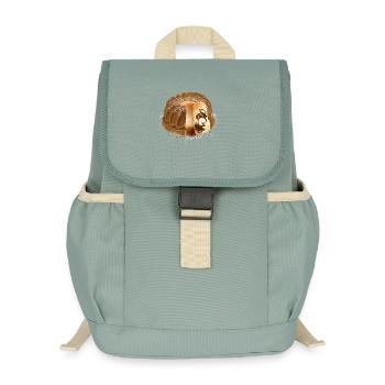 Der beliebte Marmorkuchen mit Puderzucker - Kinder Recycelter Rucksack - Nebelgrün - Vorne