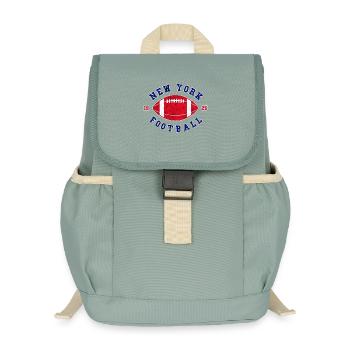 Emblème vintage du football de New York - Sac à dos enfant recyclé - vert lichen - Devant