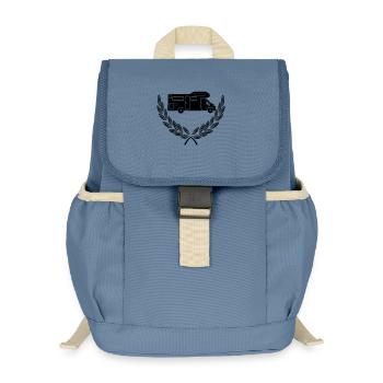 Wohnmobil im Lorbeerkranz - Kinder Recycelter Rucksack - Blaugrau - Vorne
