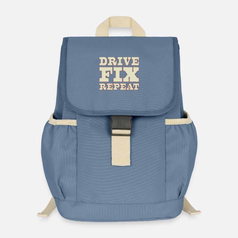 45b_solid_Drive_Fix_Repeat - Sac à dos enfant recyclé - gris bleu