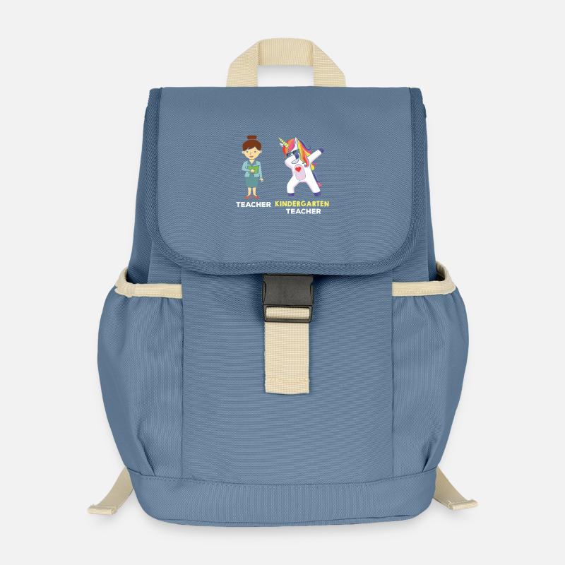 Kindergarten Teacher Dabbing Einhorn - Kinder Recycelter Rucksack - Blaugrau