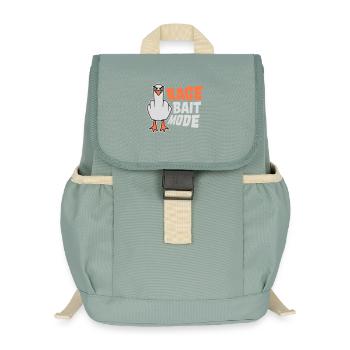 Rage Bait Mode Möwe Vogel Böse Lustig Provokation - Kinder Recycelter Rucksack - Nebelgrün - Vorne