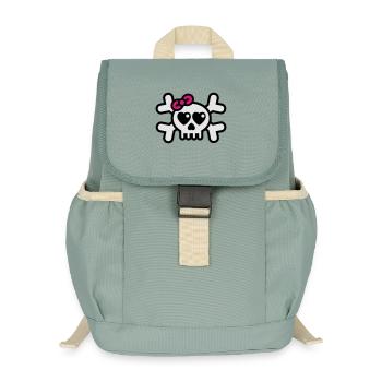 dolly_rodger_3colors - Kids’ Recycled Backpack - stonewash green - Front