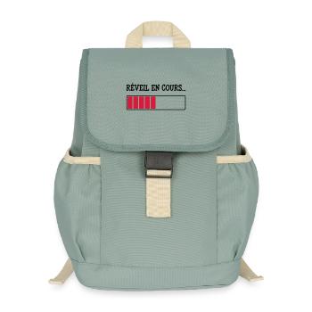 Réveil en cours... - Sac à dos enfant recyclé - vert lichen - Devant