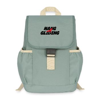 Intense Red Hang Gliding Graphic - Kids’ Recycled Backpack - stonewash green - Front