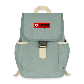 Fabulous YouTube Channel Subscribe Button Icon - Kids’ Recycled Backpack - stonewash green - Front