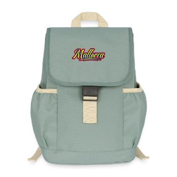 Mallorca Schrift - Kinder Recycelter Rucksack - Nebelgrün - Vorne