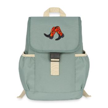 bottes occidentales extravagantes avec motif de flamme - Sac à dos enfant recyclé - vert lichen - Devant