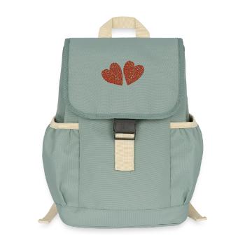 herzen doppelt - Kinder Recycelter Rucksack - Nebelgrün - Vorne