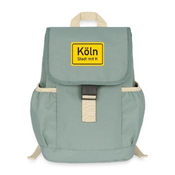 Kölner Ortsschild Deutschland - Kinder Recycelter Rucksack - Nebelgrün - Vorne