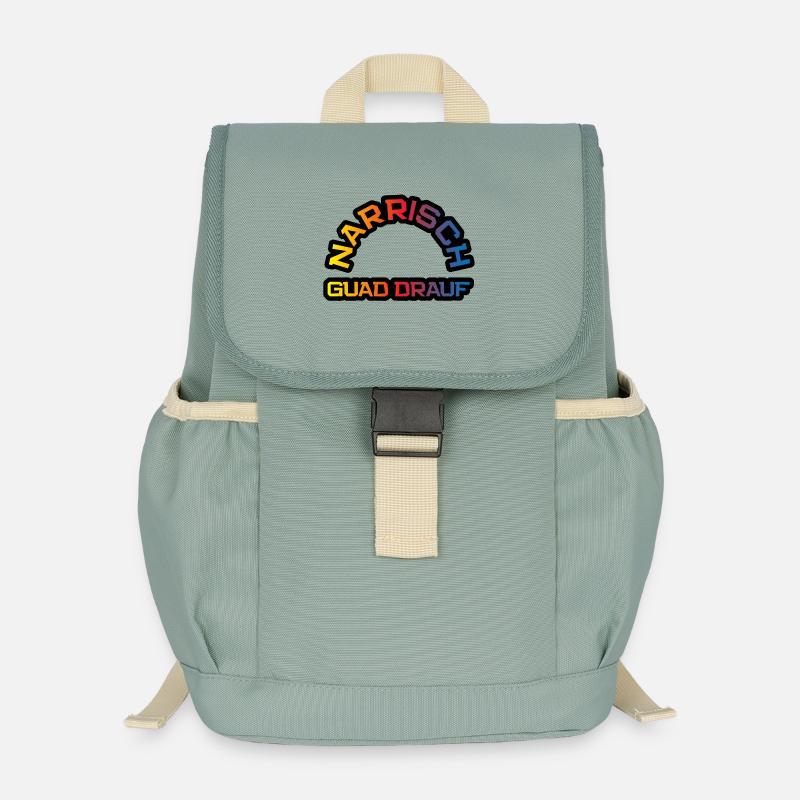 narrisch guad drauf - wahnsinnig gut aufgelegt - Kinder Recycelter Rucksack - Nebelgrün