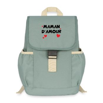 Maman d'Amour - Muttertag - Kinder Recycelter Rucksack - Nebelgrün - Vorne