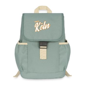 Köln - weil´s Deine Stadt ist! - Kinder Recycelter Rucksack - Nebelgrün - Vorne
