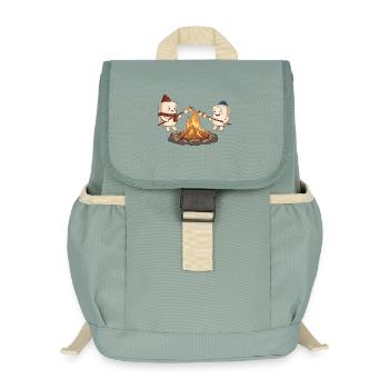 Lagerfeuer-Marshmallow-Freunde - Kinder Recycelter Rucksack - Nebelgrün - Vorne