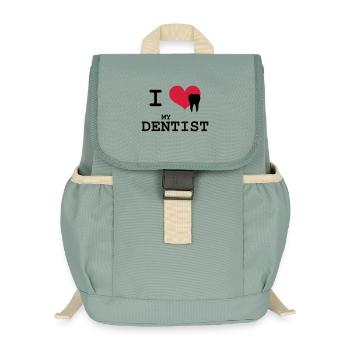 I Love my Dentist - Kinder Recycelter Rucksack - Nebelgrün - Vorne