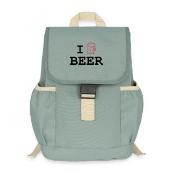 J'aime la bière / Alcool - Sac à dos enfant recyclé - vert lichen - Devant