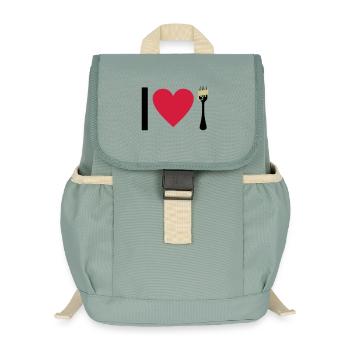 I love Pasta - Sac à dos enfant recyclé - vert lichen - Devant