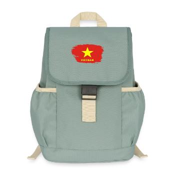 Vietnam Flag / Gift Hanoi Asia Southeast Asia - Kids’ Recycled Backpack - stonewash green - Front