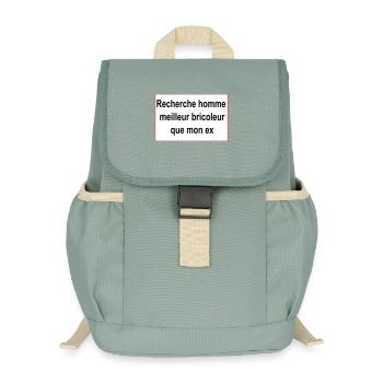 cherche homme - Sac à dos enfant recyclé - vert lichen - Devant