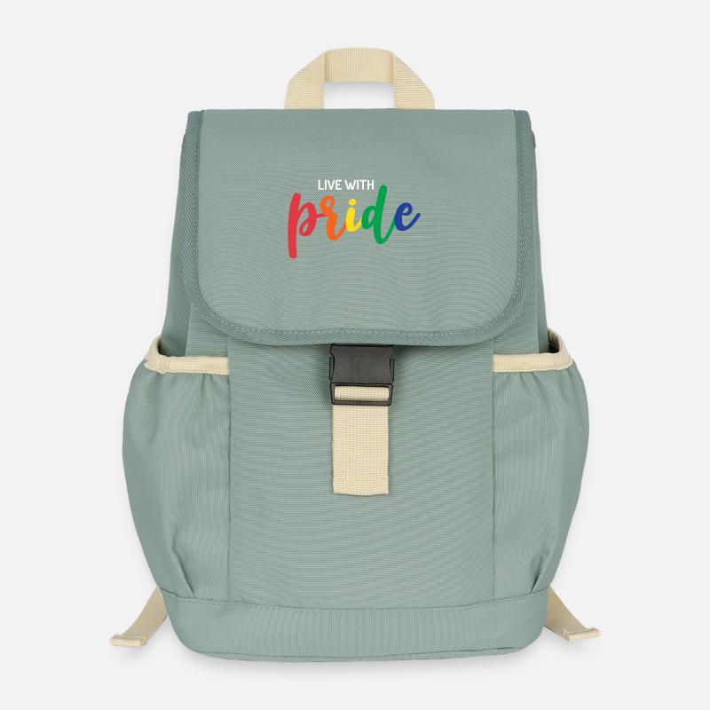 Lebe mit Stolz - Kinder Recycelter Rucksack - Nebelgrün