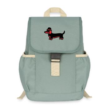 Monsieur au chapeau teckel cool - Sac à dos enfant recyclé - vert lichen - Devant