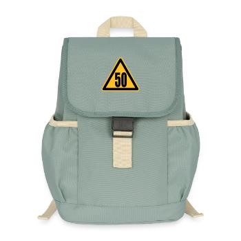 Warning 50 | Achtung 50 - Sac à dos enfant recyclé - vert lichen - Devant