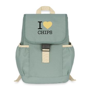 I LOVE CHIPS - Kids’ Recycled Backpack - stonewash green - Front