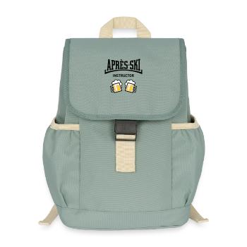 Après-Ski Instructor (Bier Apres Ski Konkav POS3C) - Kinder Recycelter Rucksack - Nebelgrün - Vorne