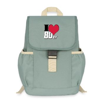 des années 80 Party Retro Fun , Chemise de fête à thème des années 80 (25) - Sac à dos enfant recyclé - vert lichen - Devant