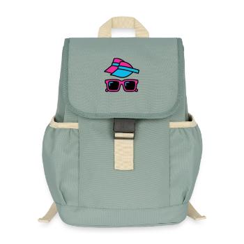 80er Sonnenblende Brille Set - Kinder Recycelter Rucksack - Nebelgrün - Vorne