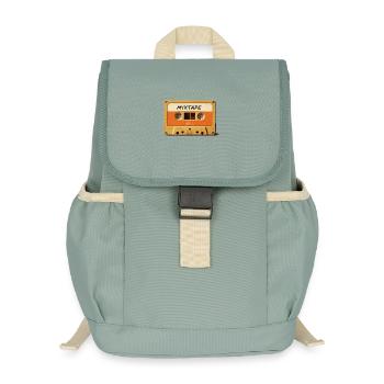 Mixtape Retro Cassette - Kids’ Recycled Backpack - stonewash green - Front
