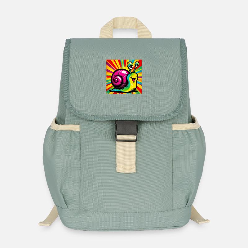 Escargot - Sac à dos enfant recyclé - vert lichen
