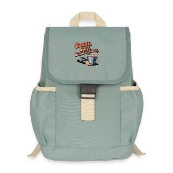 Sun. Booze. Self-discovery. Summer Festival Party - Kids’ Recycled Backpack - stonewash green - Front