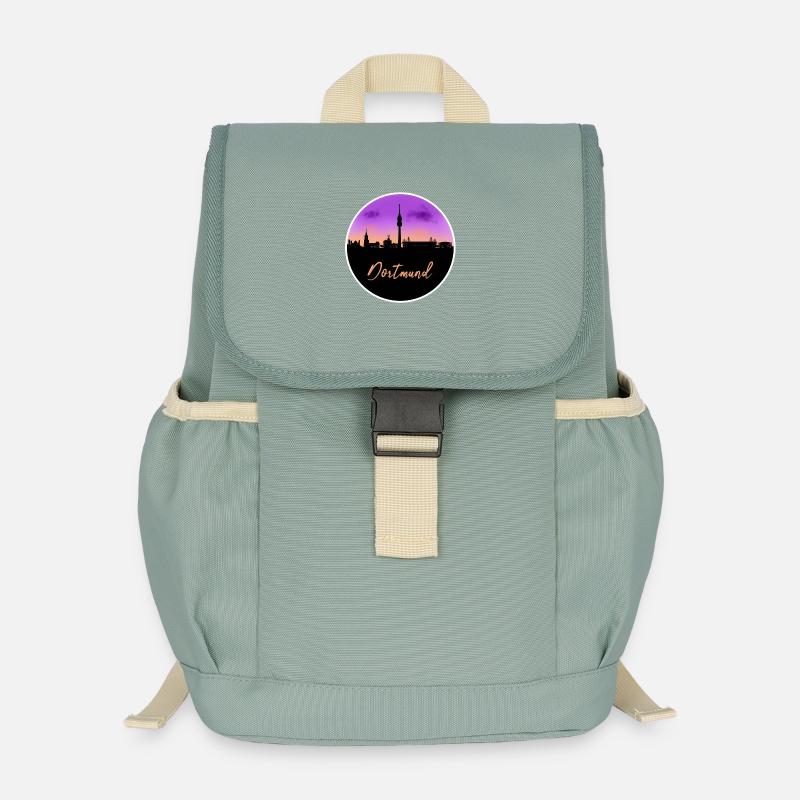 Dortmund Fine Skyline - Kinder Recycelter Rucksack - Nebelgrün