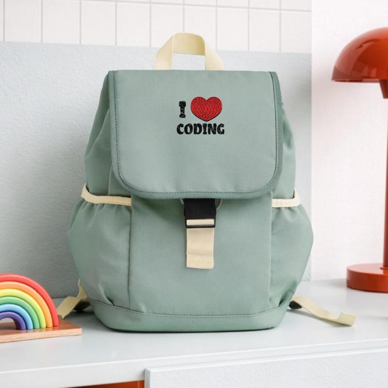 Code Developer Scripting Debug Heart Statement Kids’ Recycled Backpack
