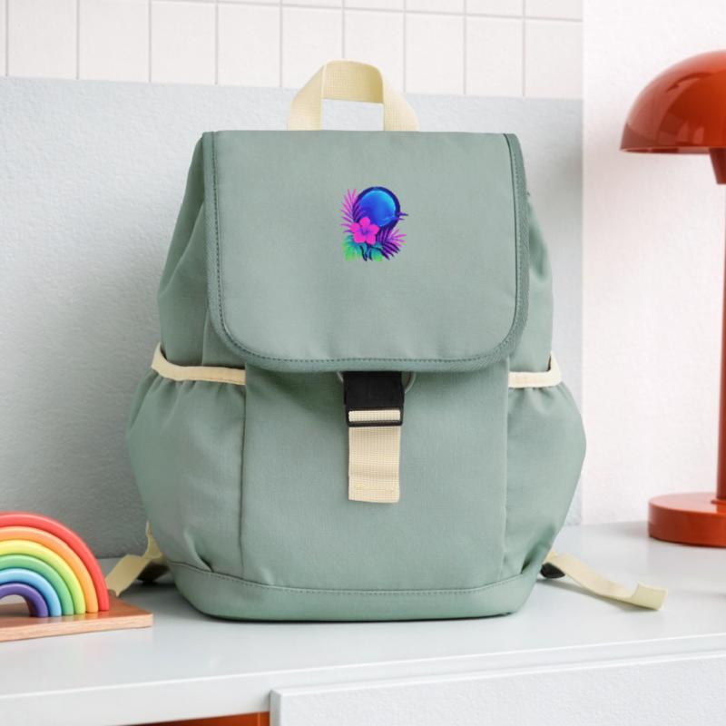 Neon Tropic Moon Kinder Recycelter Rucksack